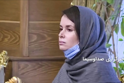 An image grab from footage obtained from Iranian state television on November 25, 2020 shows Australian-British academic Kylie Moore-Gilbert, who was serving a 10-year prison sentence for spying, during her release in Iran