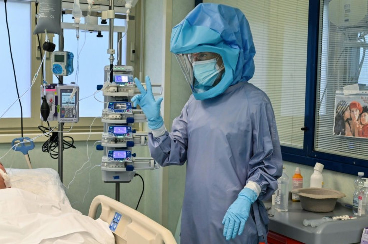 Nurse care coordinator Silvana Di Florio works in the COVID-19 Intensive Care Unit of the Tor Vergata hospital in Rome