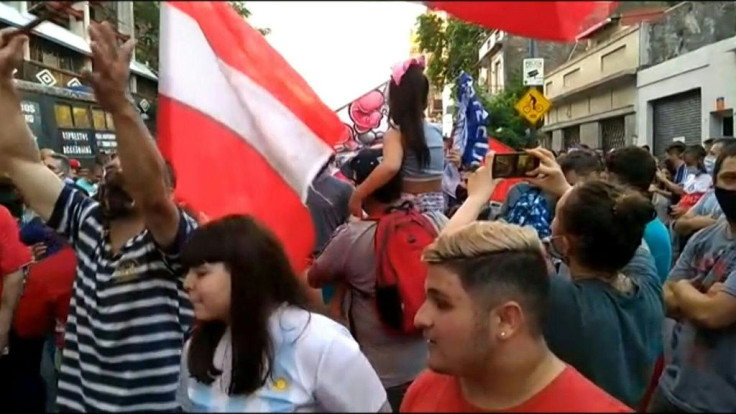 IMAGES Fans chant, dance and pay tribute to Diego Armando Maradona outside the stadium of Argentinos Juniors, which now carries his name and where he made his debut as a professional footballer in 1976, as the 60-year-old's death plunges the football worl