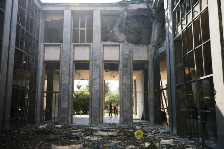 The parliament building in Ankara was damaged in bomb attacks by air force jets