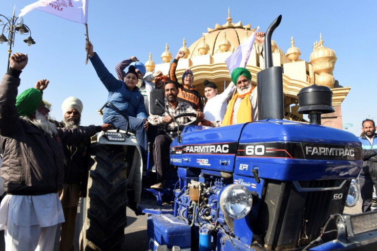 The farmers had travelled from rural areas to New Delhi to demonstrate at the weekend