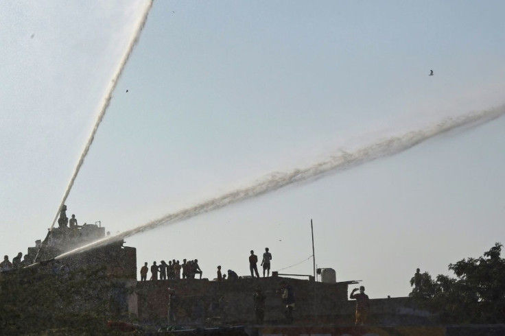 Police used water cannon to disperse the demonstrators