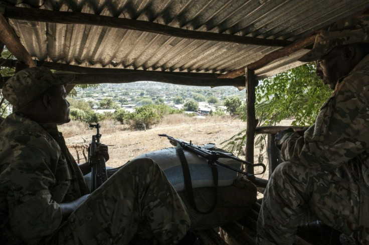 Members of the Amhara Special Forces keep guard at the Dansha base
