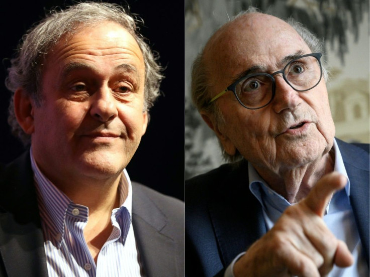 Michel Platini and Sepp Blatter