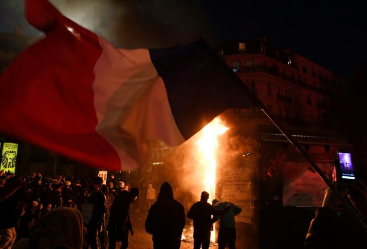 Tens of thousands protested on Saturday -- the rally in Paris ending in bitter clashes -- against the security bill, which would restrict the right to publish images of on-duty police