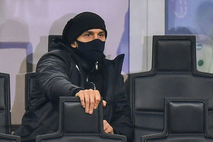 Ibrahimovic watched from the stands at the San Siro