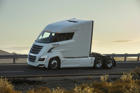 A photo of the Nikola Two truck, one of the products by electric-truck startup Nikola, which announced a significantly scaled-back preliminary agreement with General Motors