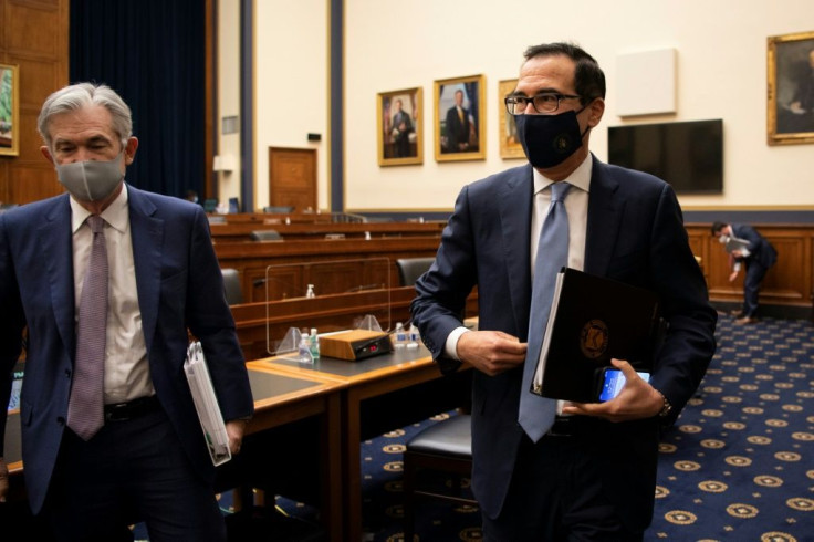 Federal Reserve Chair Jerome Powell (left) and Treasury Secretary Steve Mnuchin (right) are at odds over pandemic lending programs