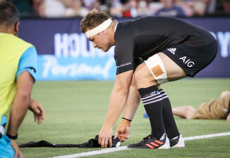 New Zealand captain Sam Cane laid down an All Blacks jersey with Diego Maradona's name and shirt number, 10, in tribute to the late football icon