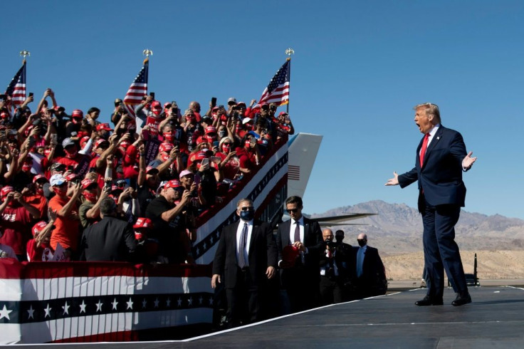 Donald Trump -- seen here at a campaign rally in Arizona in October 2020 -- may launch a 2024 run on the same day that Joe Biden takes the oath of office