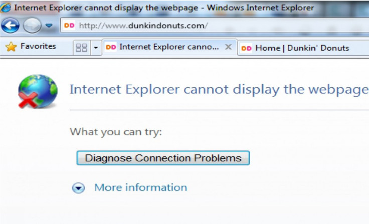 Dunkin&#039; Donuts website not loading