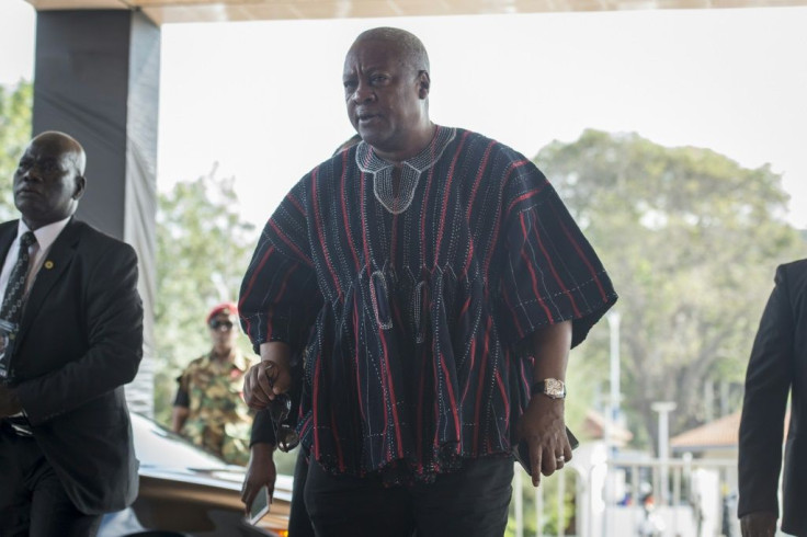 Former president John Mahama, pictured in 2018, was criticised for poor economic decisions and racking up unsustainable debts