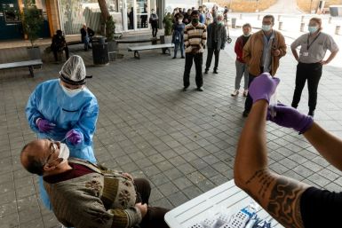 A file picture shows people getting free Covid-19 tests in the Cyprus capital Nicosia on November 18, 2020