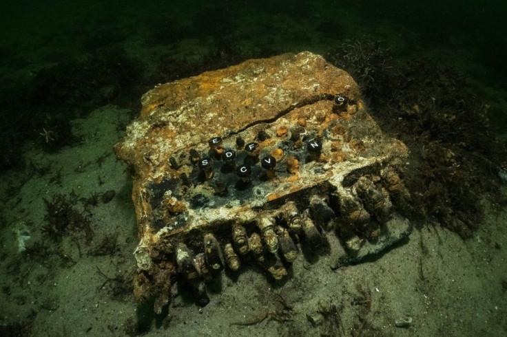 The legendary code machine was discovered during a search for abandoned fishing nets in the Bay of Gelting