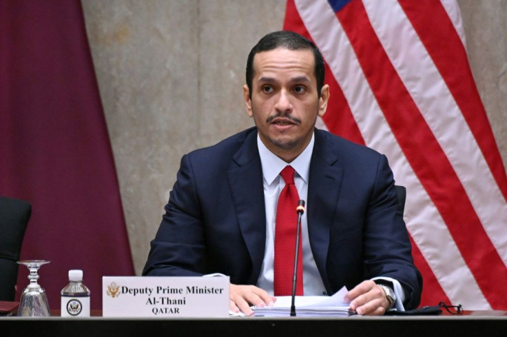A file picture shows Qatari Foreign Minister Sheikh Mohammed bin Abdulrahman Al-Thani during a visit to Washington on September 14, 2020
