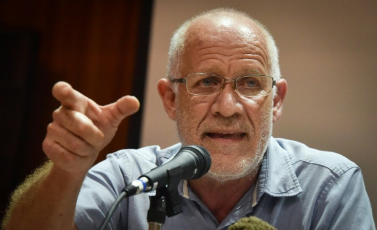 Cuban Vice-Minister of Culture Fernando Rojas speaks during a press conference in Havana, on December 4, 2020, a week after a rare artist protest