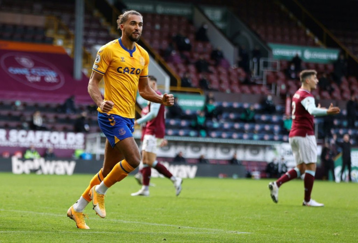 Everton forward Dominic Calvert-Lewin celebrates his equaliser at Burnley