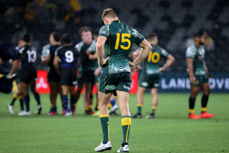 Disappointed: Australia's Reece Hodge after the Wallabies drew with Argentina for the second Test running