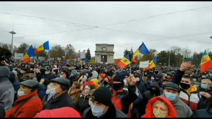 IMAGES Thousands of demonstrators gather in the Moldovan capital of Chisinau to demand the resignation of the government and the dissolution of the parliament. Moldova last month elected pro-European Maia Sandu to the presidency, earning her a surprise vi