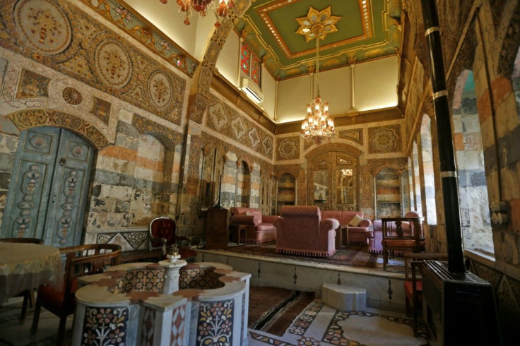 A view shows the living room of what was once the home of Emir Abdelkader, a famous 19th-century Algerian who had resisted the French occupation of his homeland then sought refuge in Syria