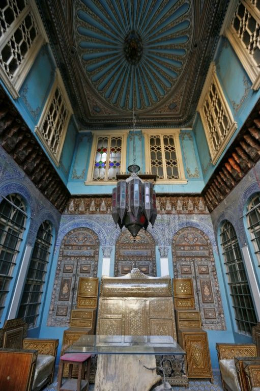 The interior of the Naasan Palace, a historical landmark in the Syrian capital Damascus