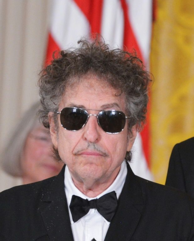 Bob Dylan before receiving the Presidential Medal of Freedom from Barack Obama in 2012