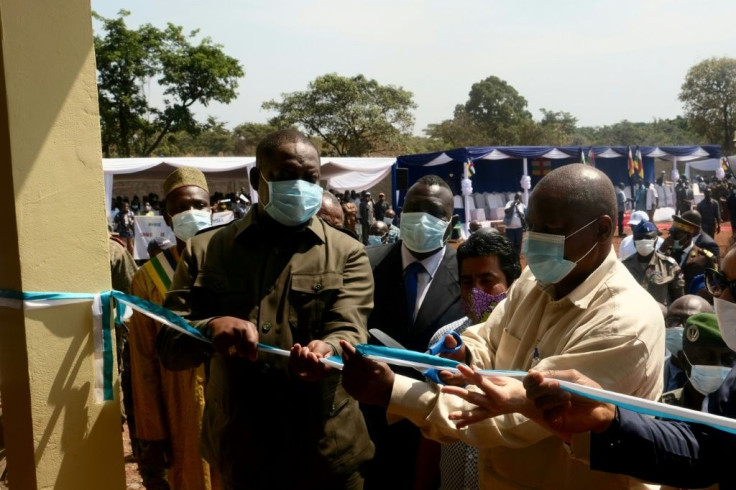 President Faustin Archange Touadera inaugurates a youth centre in the town