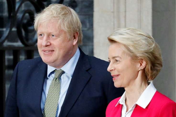 Britain's Prime Minister Boris Johnson and European Commission President Ursula von der Leyen at a pre-pandemic meeting in London in January. At the time the EU's top official correctly predicted 'tough talks' over their future relations