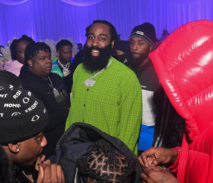 James Harden and Lil Baby attend Lil Baby's Ice Ball on December 3, 2020 in Atlanta, Georgia.
