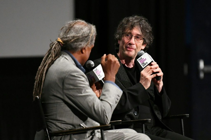 Fantasy author Gaiman, right, asked his Twitter followers to share their experiences of being warm to help inspire his poem