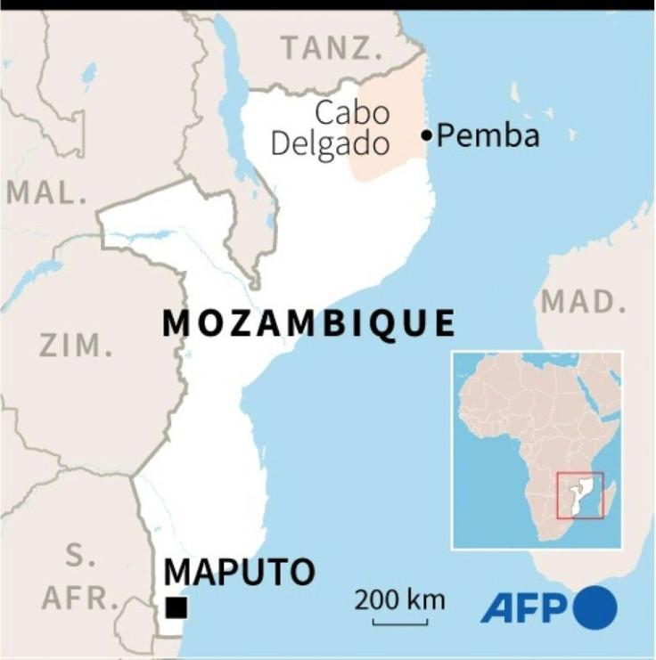 Map of Mozambique locating Cabo Delgado province and Pemba