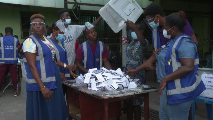 IMAGES Polling stations close across Ghana after voters took part in the country's general election. The vote-counting process begins straightaway, with a tight result expected in the race between incumbent President Nana Akufo-Addo and longterm rival Joh