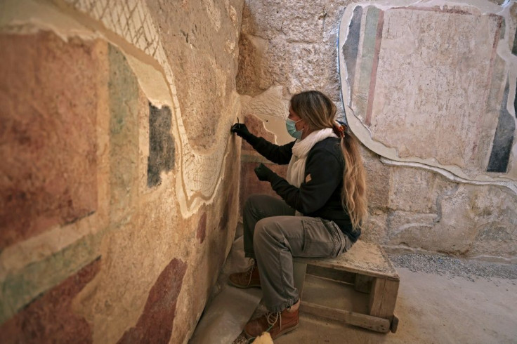 Restorative work underway on the frescos commissioned by Herod