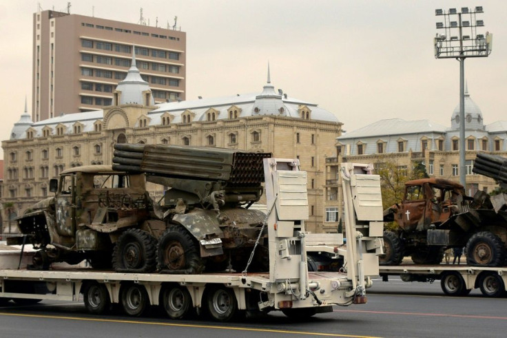 Azerbaijanâs army paraded captured military hardware during rehearsals for a military parade Thursday