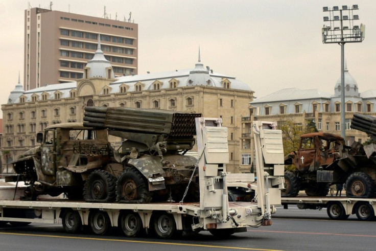 Azerbaijanâs army paraded captured military hardware during rehearsals for a military parade Thursday