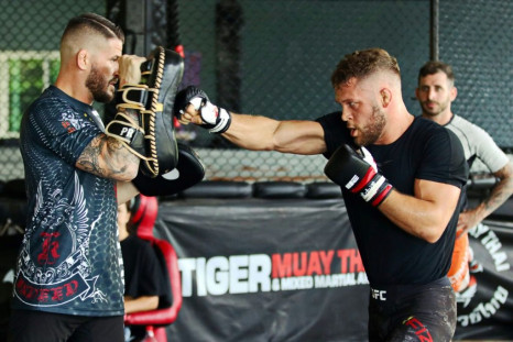 UFC lightweight prospect Rafael Fiziev trains at Tiger Muay Thai in Phuket with coach George Hickman