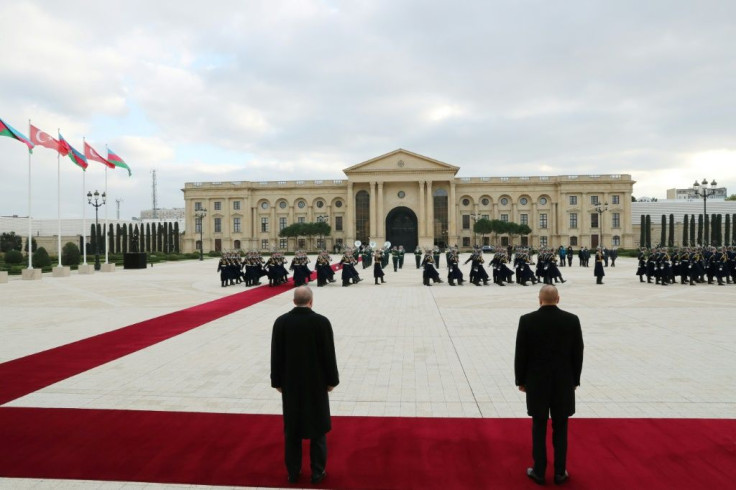 Turkish President Recep Tayyip Erdogan and Azerbaijani President Ilham Aliyev joined the ceremony