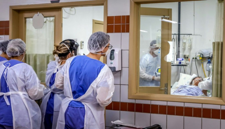 A patient is treated in the Covid-19 intensive care unit at Santa Casa de Misericordia Hospital in Porto Alegre, Brazil, on December 9, 2020