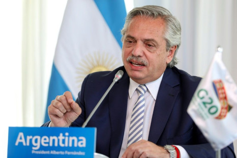 Argentine President Alberto Fernandez, shown in this November 21, 2020 file photo, says his country has purchased enough of Russia's Sputnik V coronavirus vaccine for 10 million people