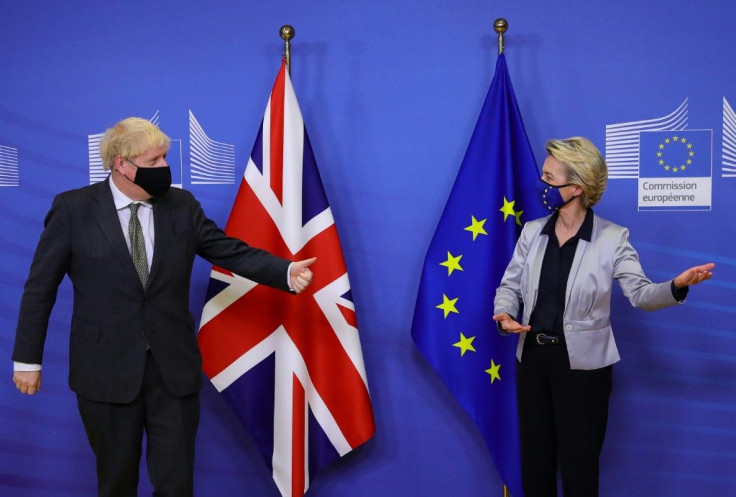 Britain's Prime Minister Boris Johnson (L) met European Commission President Ursula von der Leyen in Brussels on Wednesday but the pair did not find a breakthrough