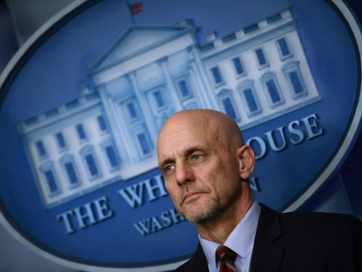 FDA Commissioner Stephen Hahn attends a coronavirus press briefing, in the Brady Press Briefing Room of the White House in Washington