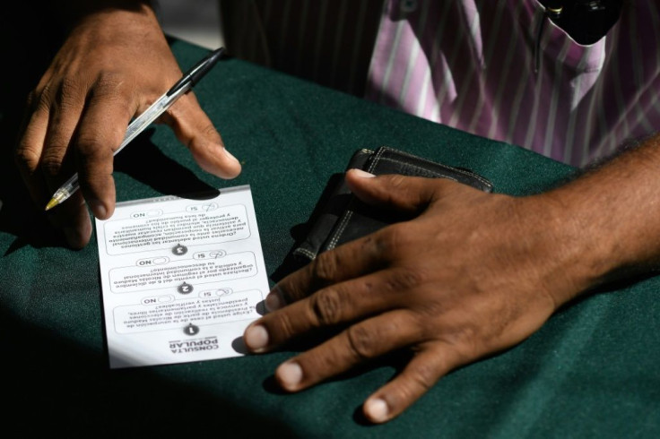 Voters were asked if they supported "all mechanisms of national and international pressure" in favor of "free presidential and legislative elections"