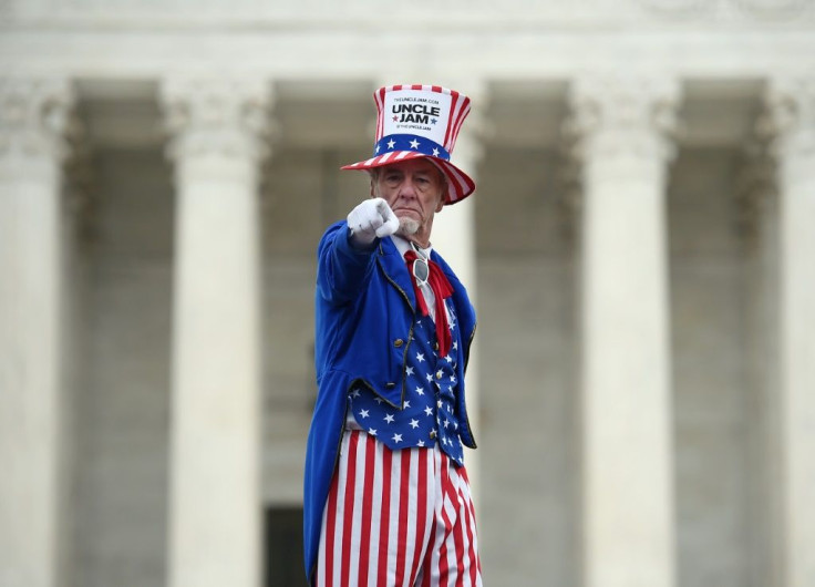A supporter of Donald Trump protesting in the US capital against the results of the 2020 election -- polls show that as few as one in four Republican voters accept the results