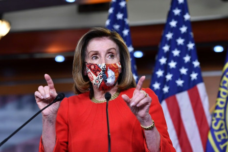 US House Speaker Nancy Pelosi (pictured) spoke late into the night with Treasury Secretary Steven Mnuchin to try to reach an agreement on a new economic relief package
