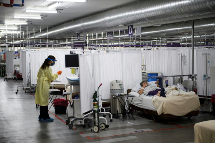 A patient with moderate Covid-19 symptoms at a parking lot converted into a care unit in Reno, Nevada