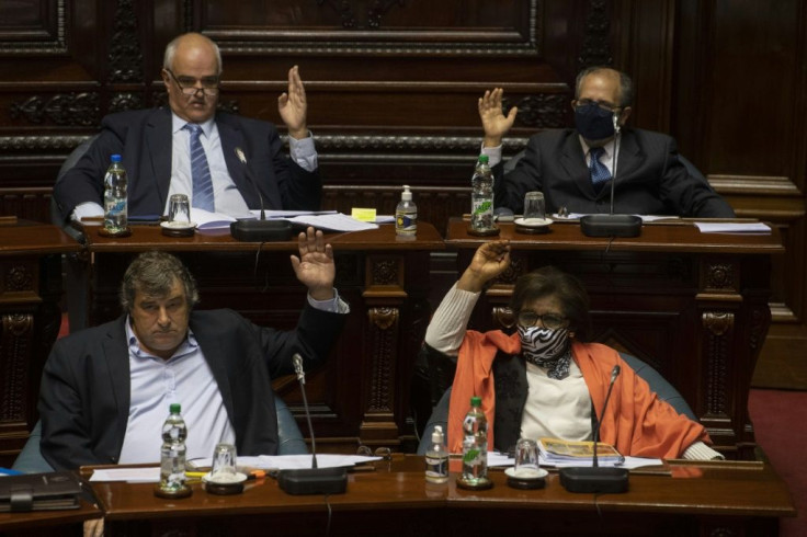 Uruguay's first black senator, Gloria Rodriguez (lower right), was elected only this year