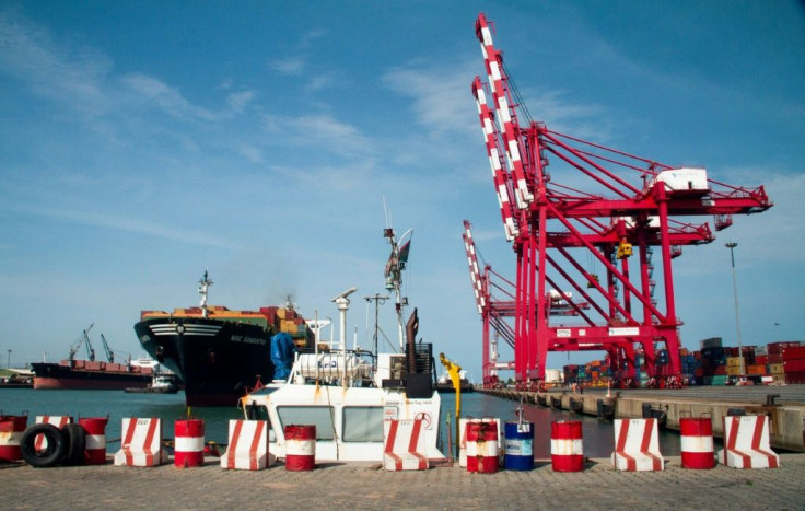 Container traffic at the port of Cotonou in Benin, a major trading hub for West Africa