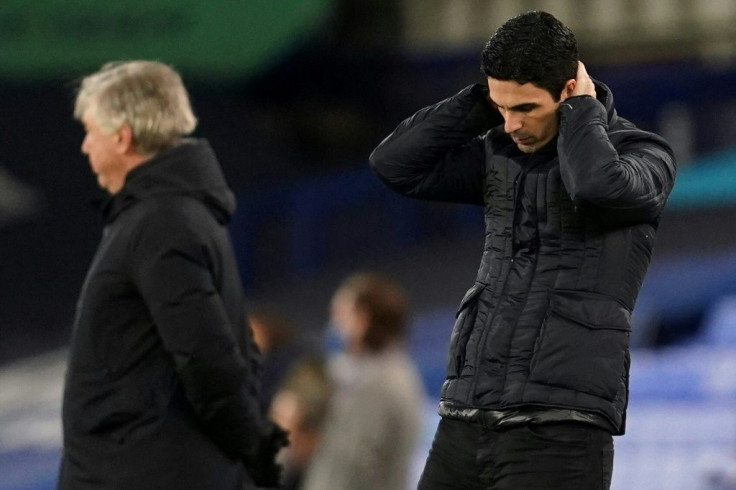 Downward spiral: Mikel Arteta's Arsenal have not won in seven Premier League games