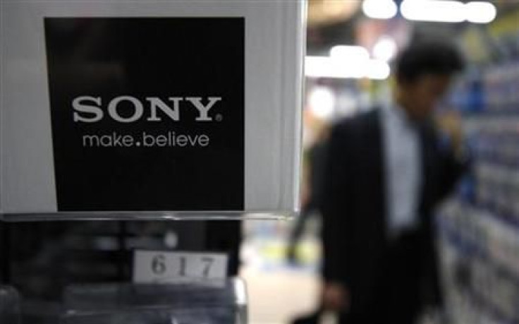 Man looks at Sony Corp&#039;s products at an electronics store in Tokyo
