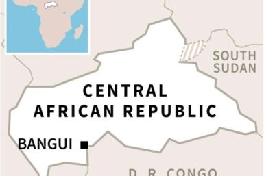 Map of Central African Republic locating the capital Bangui